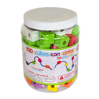 100 Cubos De Madera Con Cintas - 2