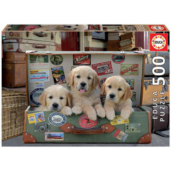 Rompecabezas Cachorros En El Equipaje 500 Piezas