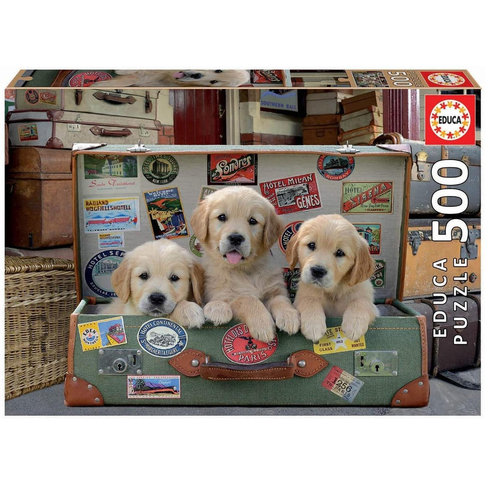 Rompecabezas Cachorros En El Equipaje 500 Piezas