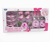Juego de té Metálico Para Niñas diseño de Flores 19 piezas - 1