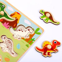 Rompecabezas De Madera Dinosaurios 10 Piezas Diáctico - 3
