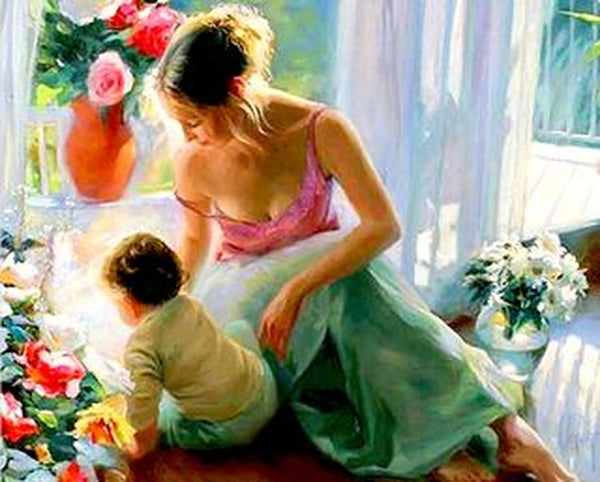 Kit Pinta Por Numero Amor De Madre DIY Arte