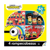 Rompecabezas 4 en 1 Minions 2 - 60 Piezas c/u Infantil - 4