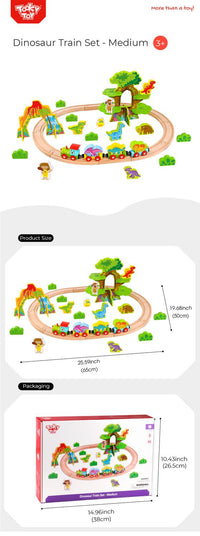 Set De 40 Piezas, Tren- Dinosaurios, Madera- Infantil- 50 cm - 1