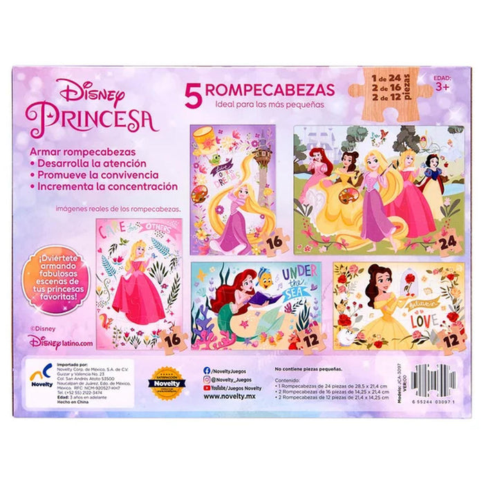 Rompecabezas de princesa 6 para niños, 5 juguetes, regalo de