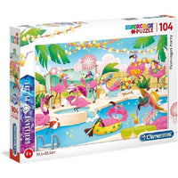 Rompecabezas Fiesta De Flamingos Diamantes 104 Piezas Clementoni - 1