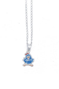Collar de la Gallina Pintadita, Dije y Cadena de Plata .925 - 2