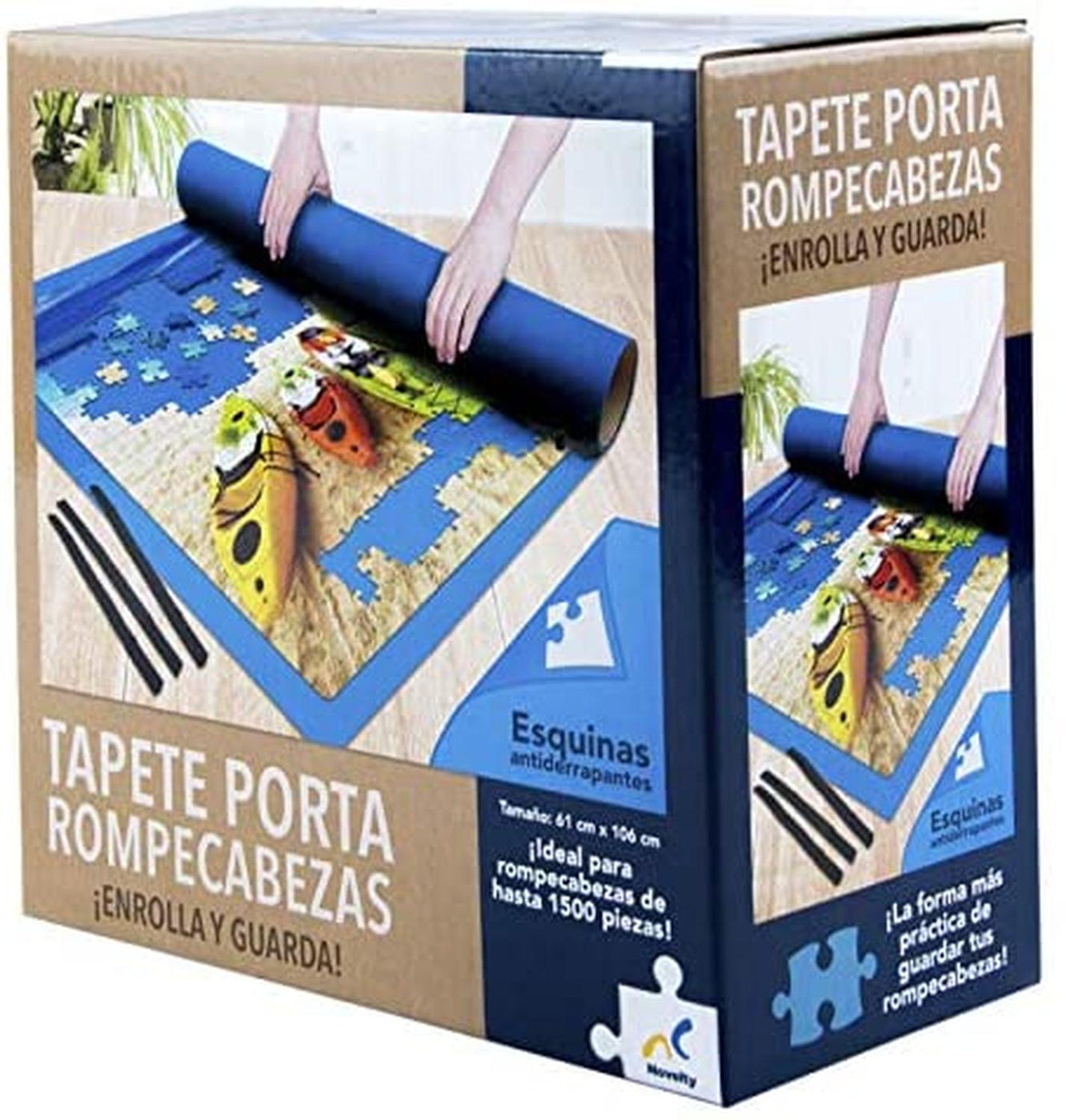 Alfombrilla Rompecabezas GOECI Enrollable - Hasta 1500 Piezas, Incluye 6 Bandejas