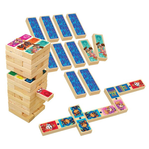 Torre De Madera 3 En 1 Paw Patrol, Torre,Memoria Y Domino