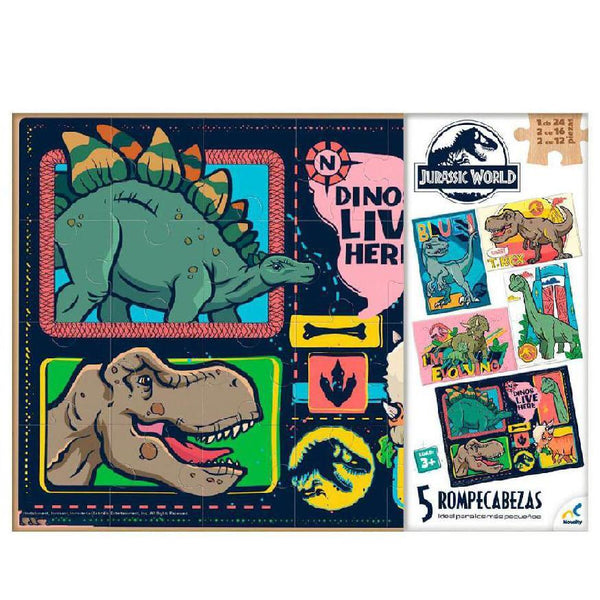 Rompecabezas C 5 En 1 Jurassic World En Caja