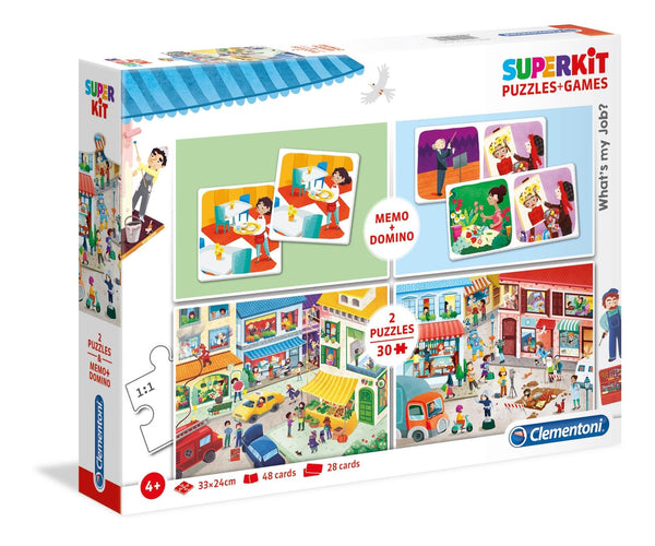 Super Kit 4 en 1-Trabajo- 2 Rompecabezas + memoria + domino
