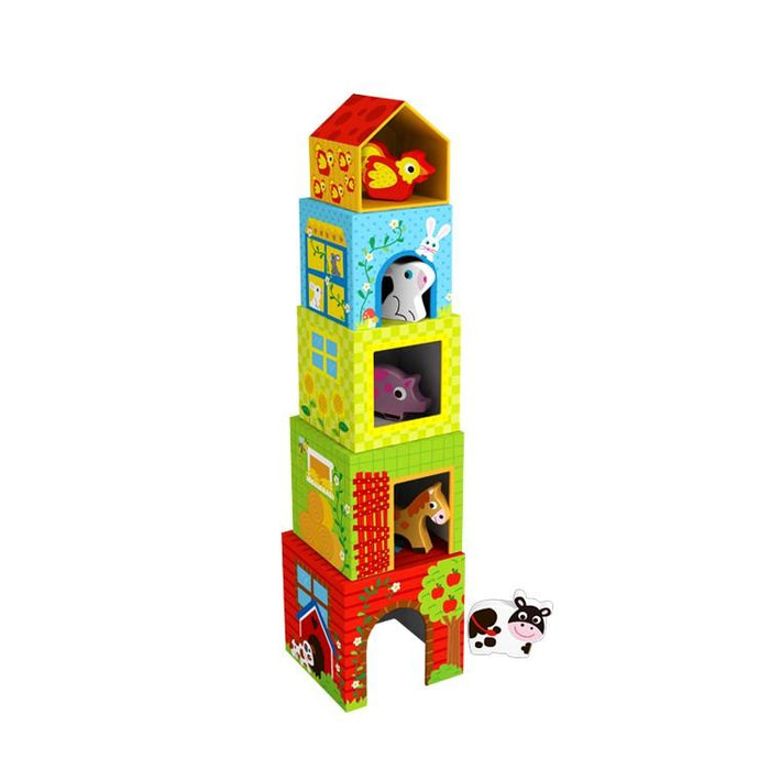 Juego De Bloques Apilables- Animales 10 Piezas Nesting Boxes