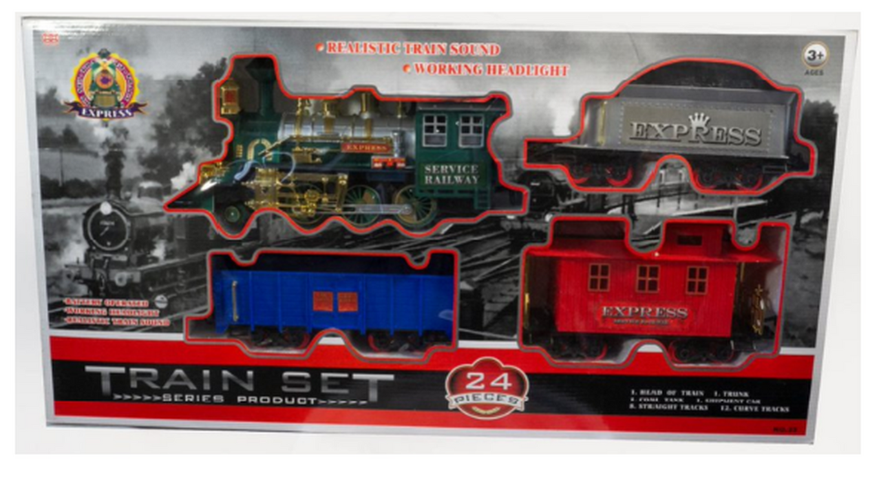 Tren Electrico Con Vias Con 24 Piezas Juguete de tren DidactiJuegos