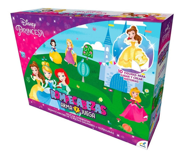 Rompecabezas Arma Y Juega 12 Piezas con Figuras de Princesas Disney