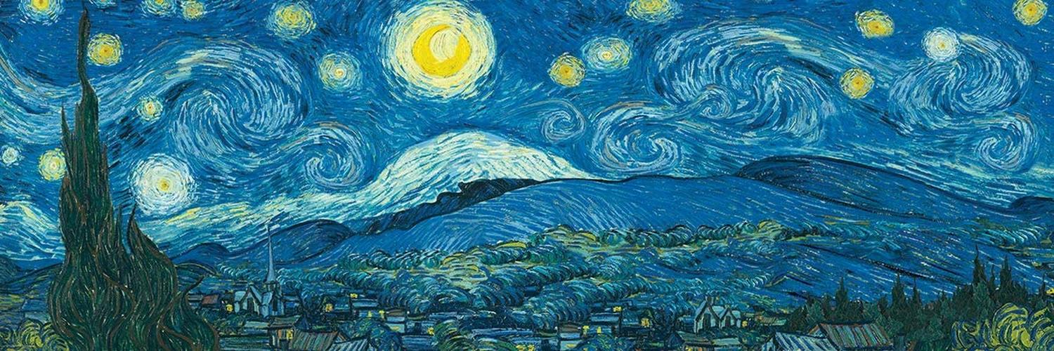 Rompecabezas Panorámico Van Gogh Noche Estrellada 1000 Pz
