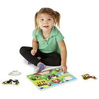 Wooden Peg Puzzle Farm Animals Rompecabezas De De Madera Melissa & Doug - 3