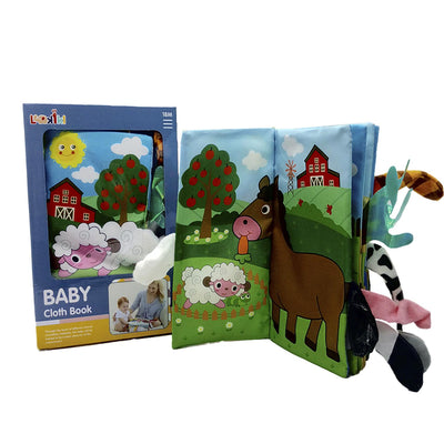 Libro Textura Cuento Animales De Granja Tela Suave Bebes