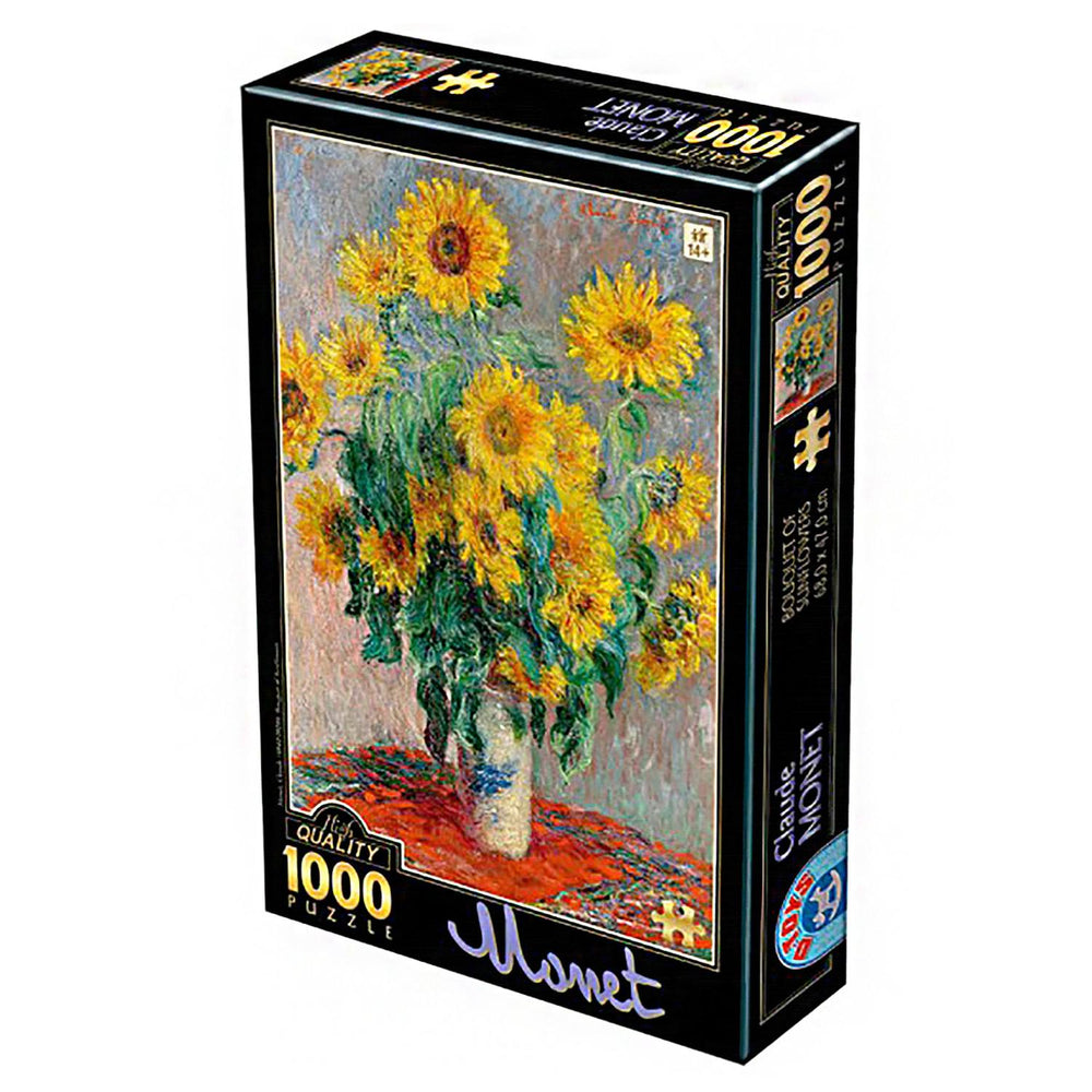 Rompecabezas Claude Monet Ramo De Girasoles Arte 1000 piezas