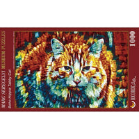 Rompecabezas Marg Seregelyi: Gato Tabby Anaranjado Y Azul 1000 Piezas - 1