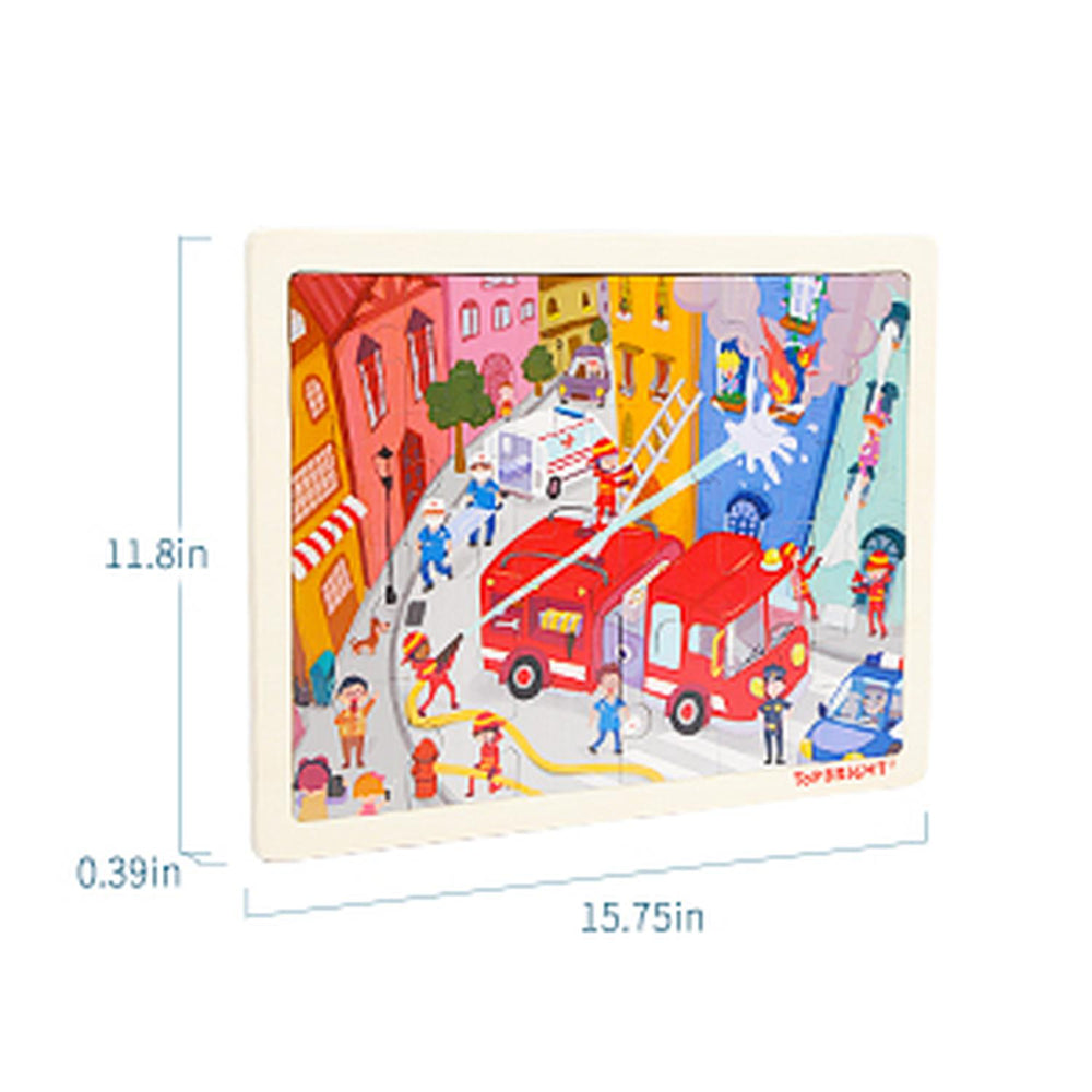 Escena de Bomberos Puzzle de 1000 Piezas Camión de Bomberos para Adultos Papel Puzzle Educativo Anti-estrés para hogar 70x50cm/1000pcs