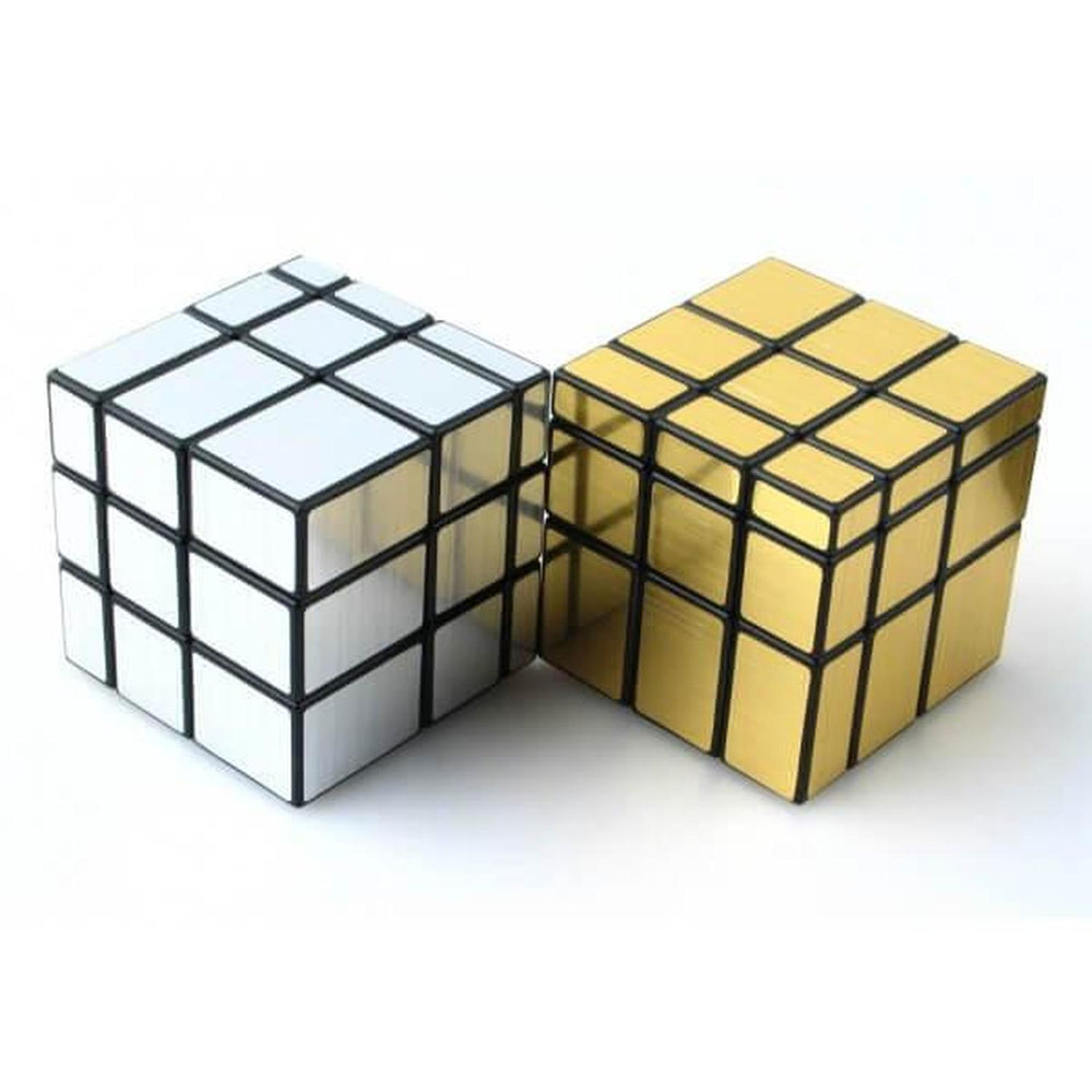 2 Piezas - Cubos Magicos Mirror - Espejo 3X3 Plateado y Dorado