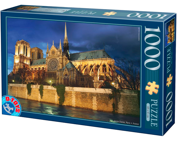 Rompecabezas Notre Dame De Noche Paris 1000 Piezas