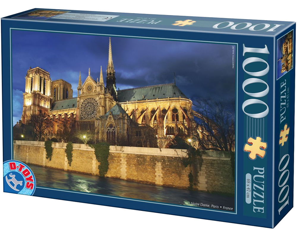 Rompecabezas Notre Dame De Noche Paris 1000 Piezas