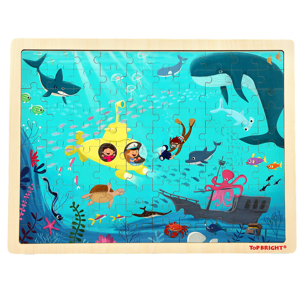 Rompecabezas De Madera Para Niños Del Mar 100 Pz Top Bright