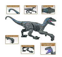 Dinosaurio Control Remoto Velociraptor R/C 2.4 Ghz USB Roar Juguete a Control Remoto Blue Jurasic Regalo para niños - 8