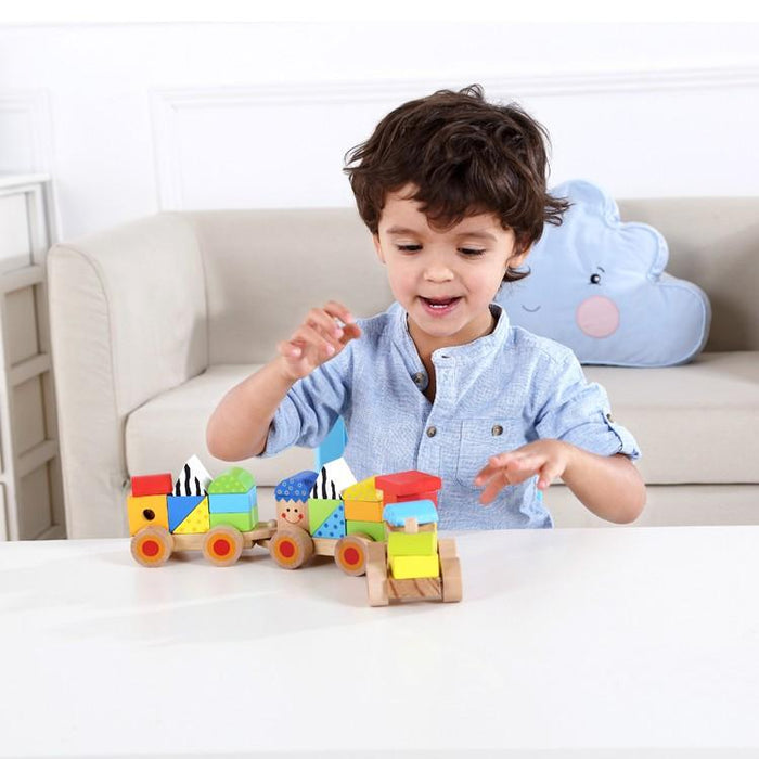 Tren De Madera- Apilable Para Bebes, Motriz, Didactico 26 Pz