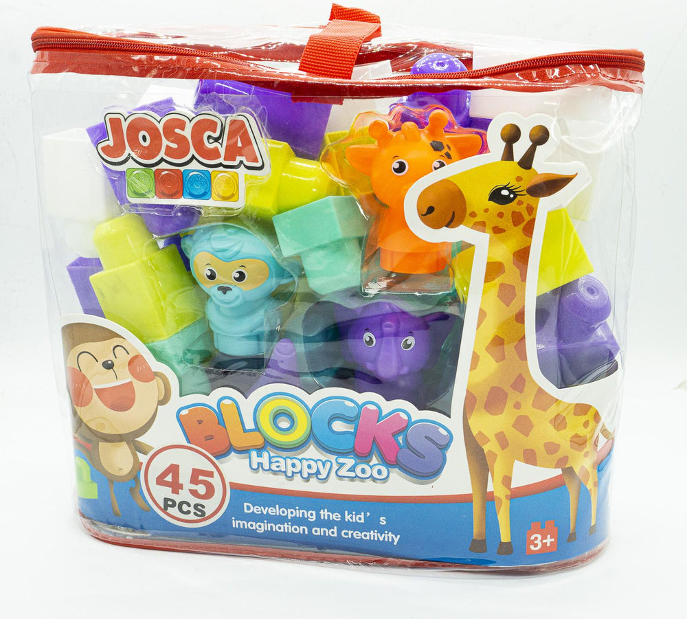 Blocks Para Armar en Bolsa con Animales 45 piezas