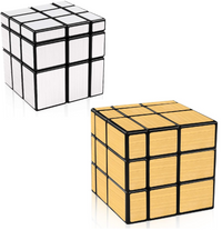 2 Piezas - Cubos Magicos Mirror - Espejo 3X3 Plateado y Dorado - 2