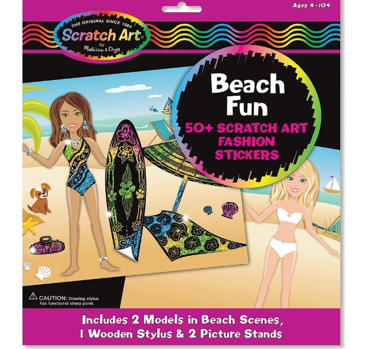 BEACH FUN SCRATCH ART FASHION STICKER SC