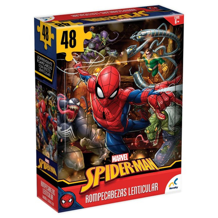 Rompecabezas Lenticular Spider Man 48 Piezas 3D Marvel DidactiJuegos