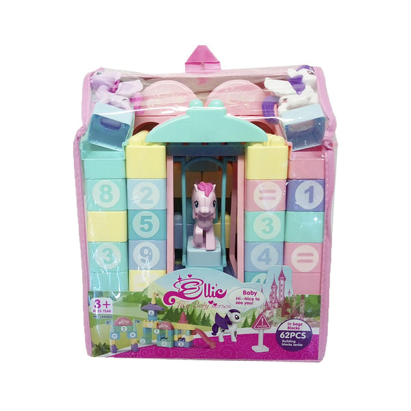 Set de Blocks Didácticos Ponis, Niña 62 Piezas Maletín