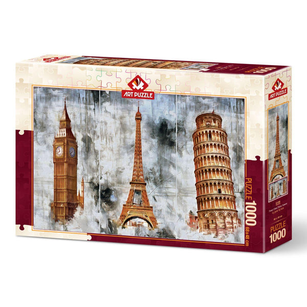 Rompecabezas Tres Cuidades Tres Torres 1000 Piezas Arte