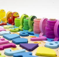 Tablero de Madera Educativo 6 en 1 Para Niños - 4