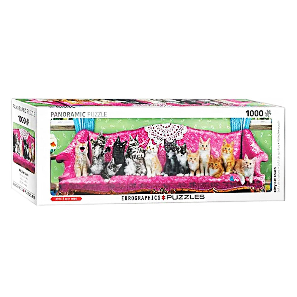 Rompecabezas Panorámico Kitty Cat Couch 1000 Pz Eurographic