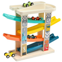 Pista de carros De Madera 4 rampas sencillas 6 Pz Top Bright - 10