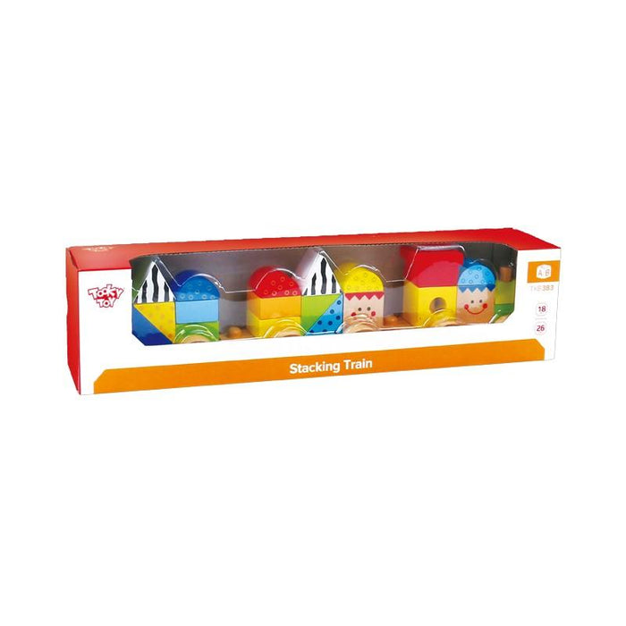 Tren De Madera- Apilable Para Bebes, Motriz, Didactico 26 Pz