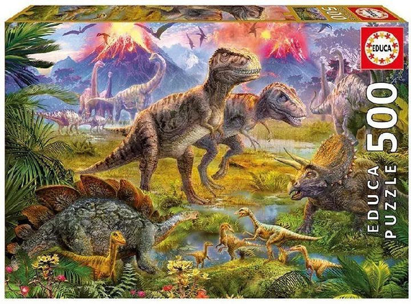 Encuentro De Dinosaurios Rompecabezas de 500 Piezas Educa
